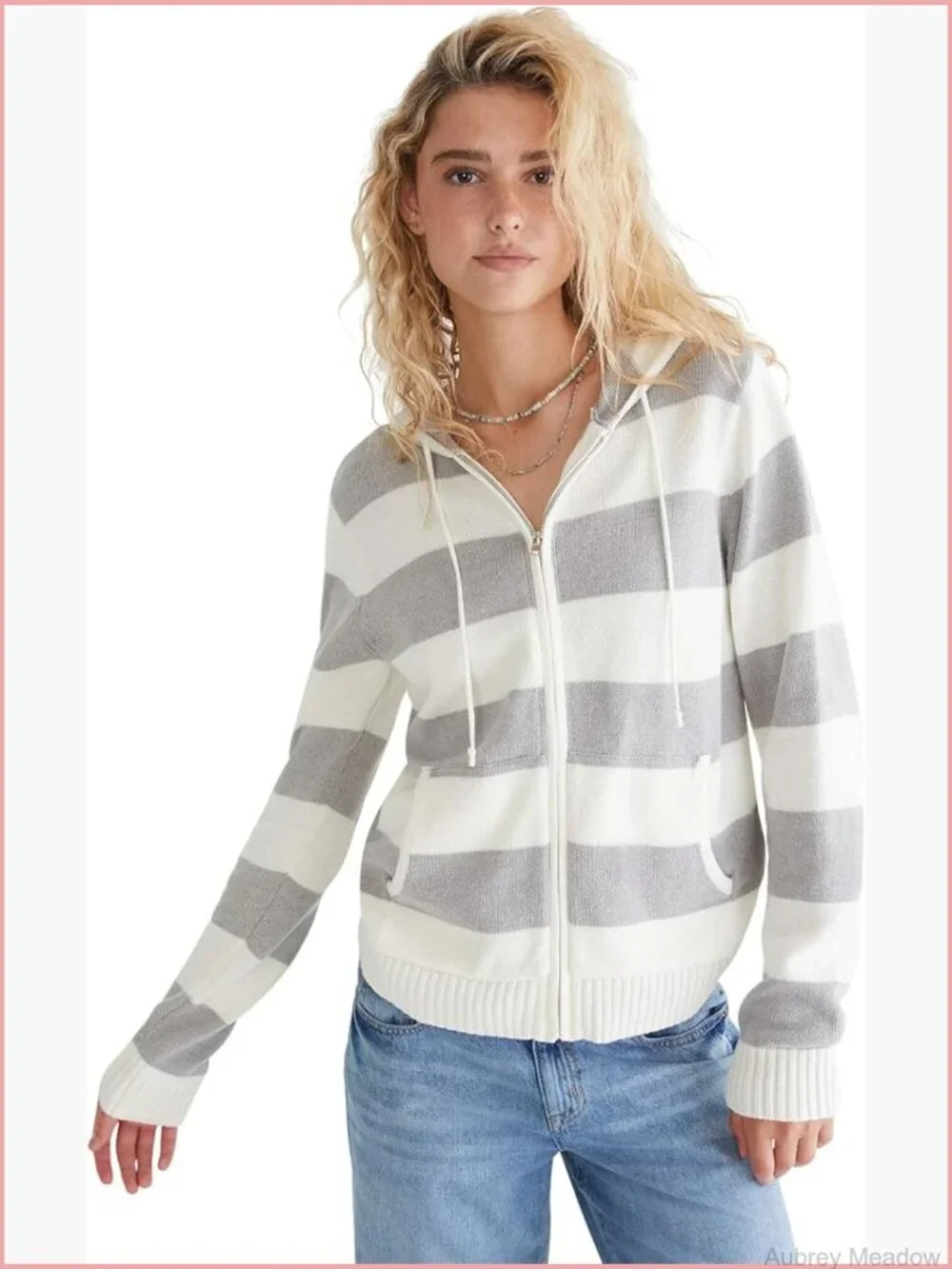 Long Sleeve Hooded Cable Knit Cardigan with Pockets